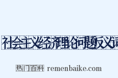 社会主义经济理论问题反义词是什么意思的图片
